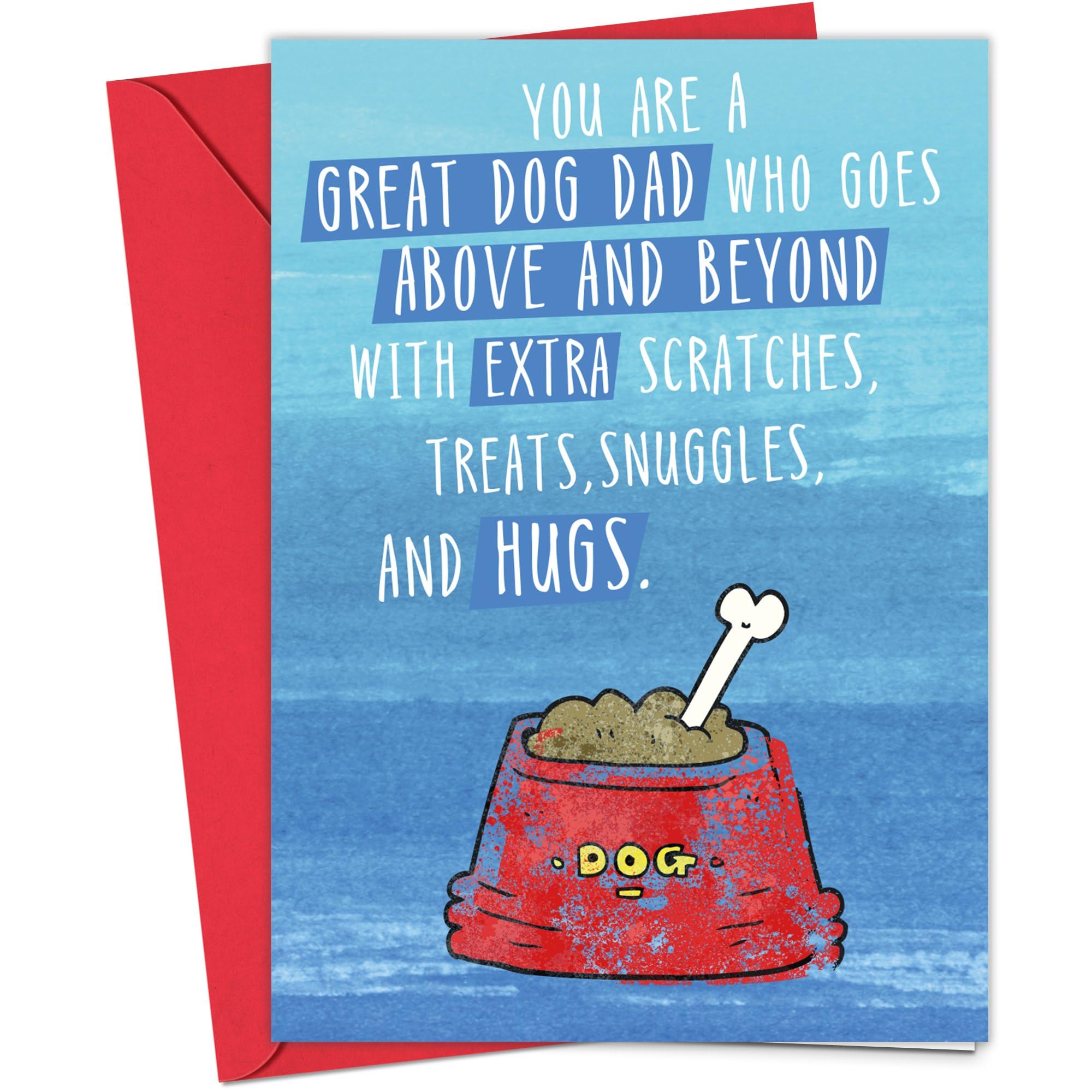 HiFulerr Dog Dad Fathers Day Card - 5x7 In Funny Fathers Day Card from Dog, Father's Day Gifts for Father Husband Boyfriend, Dogs Dad Gifts for Man