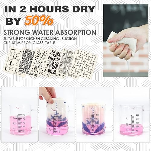 Miniatura 3 de Morigins Paños de cocina suecos para cocina, paquete de 6 paños de esponja de celulosa minimalistas negros, no rayan, toallas de papel