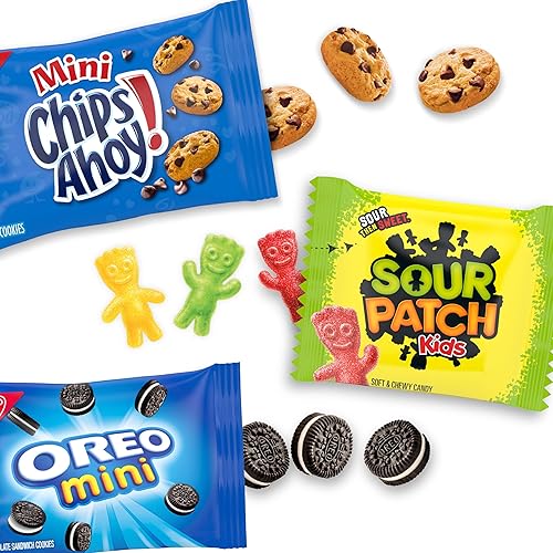 Miniatura 6 de Nabisco Paquete variado de galletas y dulces, dulces SOUR PATCH Kids, mini galletas OREO y mini chips AHOY!, 30 paquetes de aperitivos