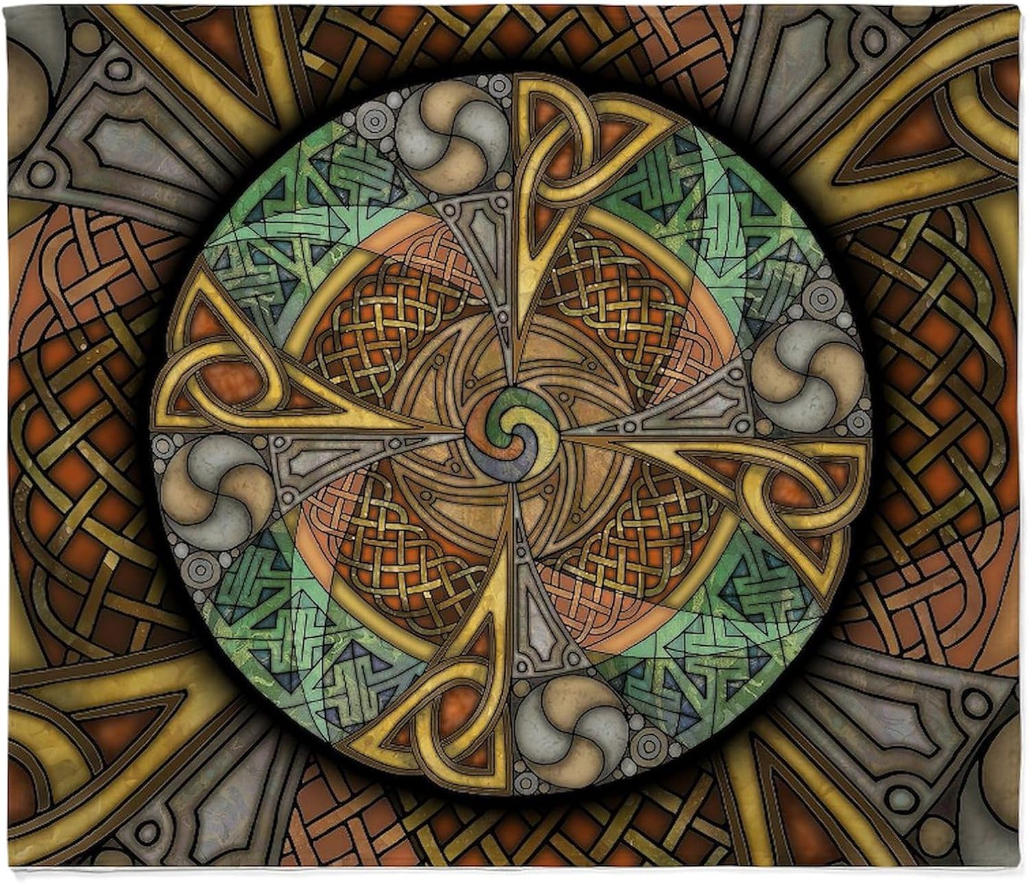 CafePress Celtic Aperture Mandala Throw Blanket Super Soft Fleece Plush Throw Blanket, 60"x50"