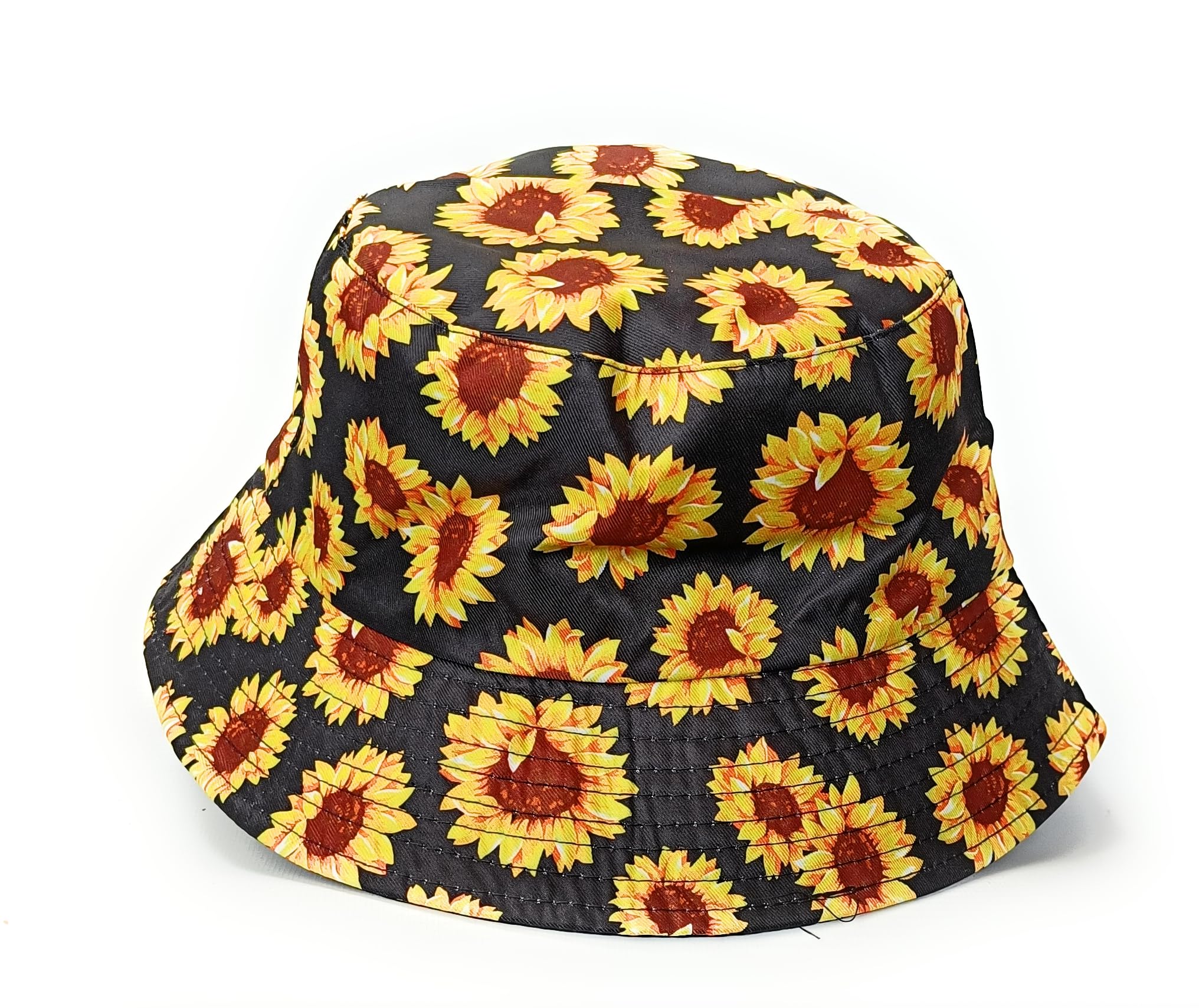 Kgm Unisex Multi Cool Printed Designer Bucket Hat Women's Men`S Festival Holiday Sun Travel Hats (Sunflower)