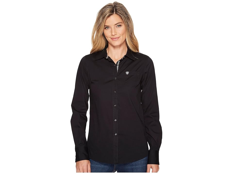 

Ariat Kirby Stretch Shirt (Black) Women's Long Sleeve Button Up