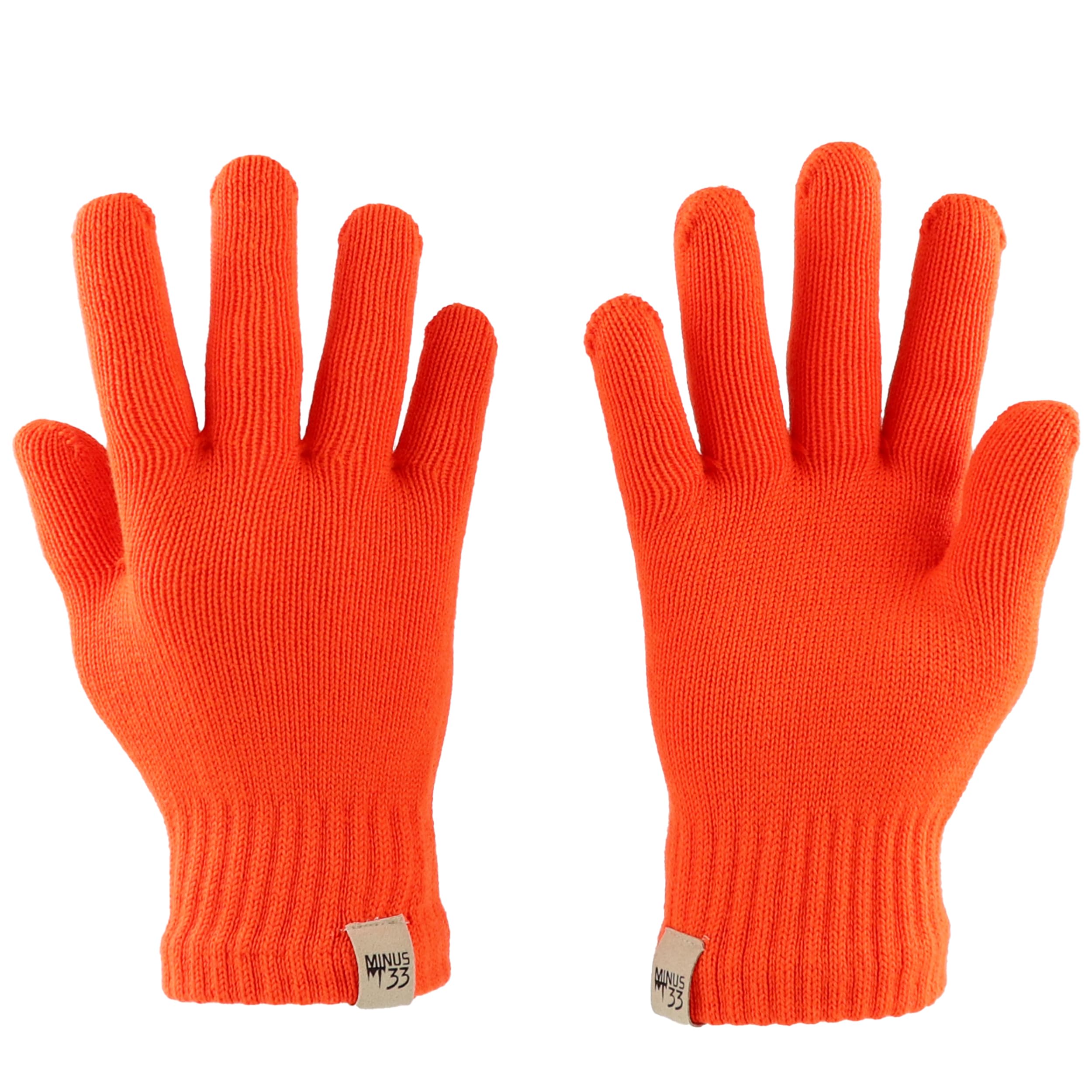 Minus33 Merino Wool Unisex Kids Blaze Orange Merino Wool Glove Liner - Warm Base Layer - Ski Liner Glove - 3 Season Wear - Multiple Colors And Sizes - Small