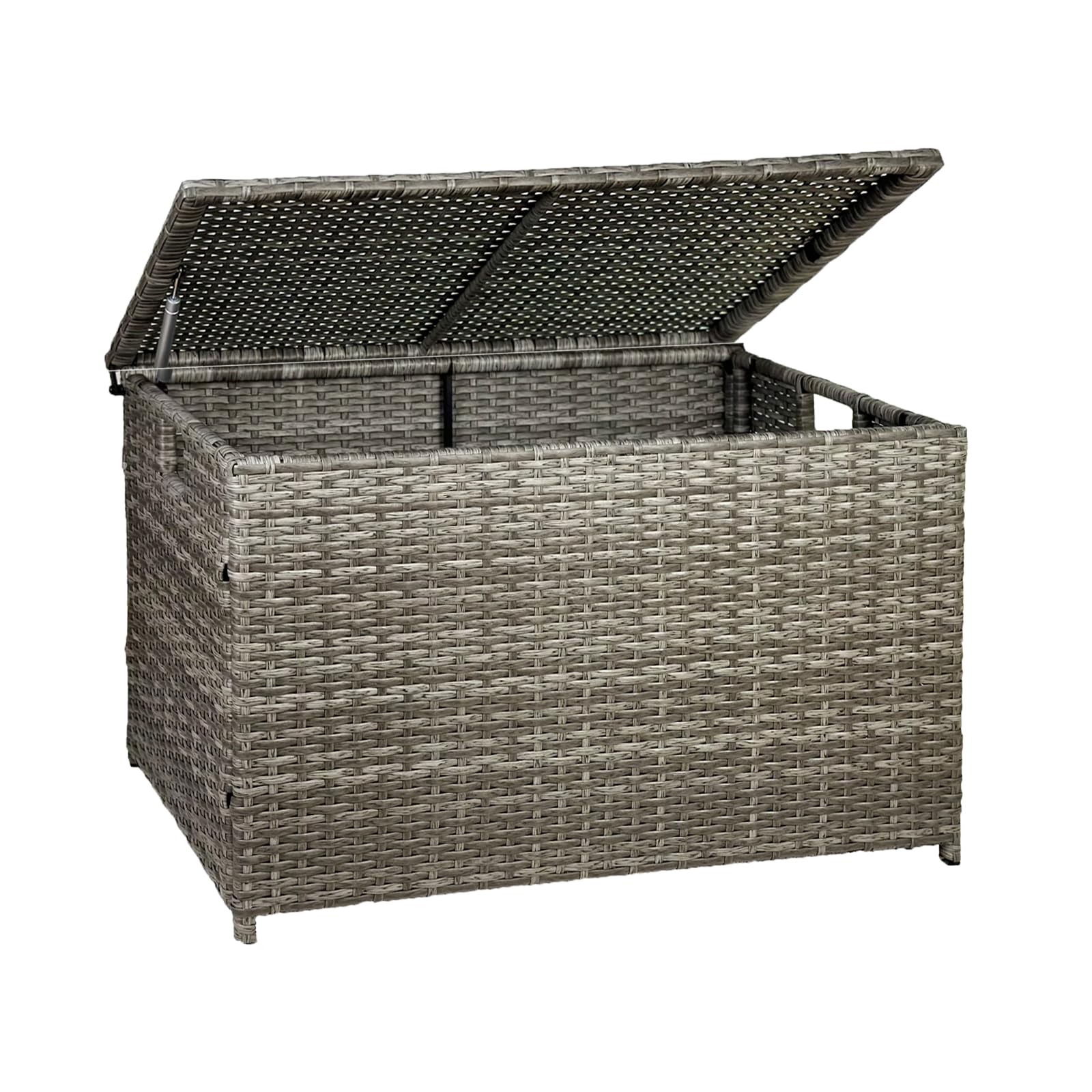 wicker storage trunk 30 x 17 x 18 inches 160l handwoven wicker chest with stay-open lid supports 200 lbs grey