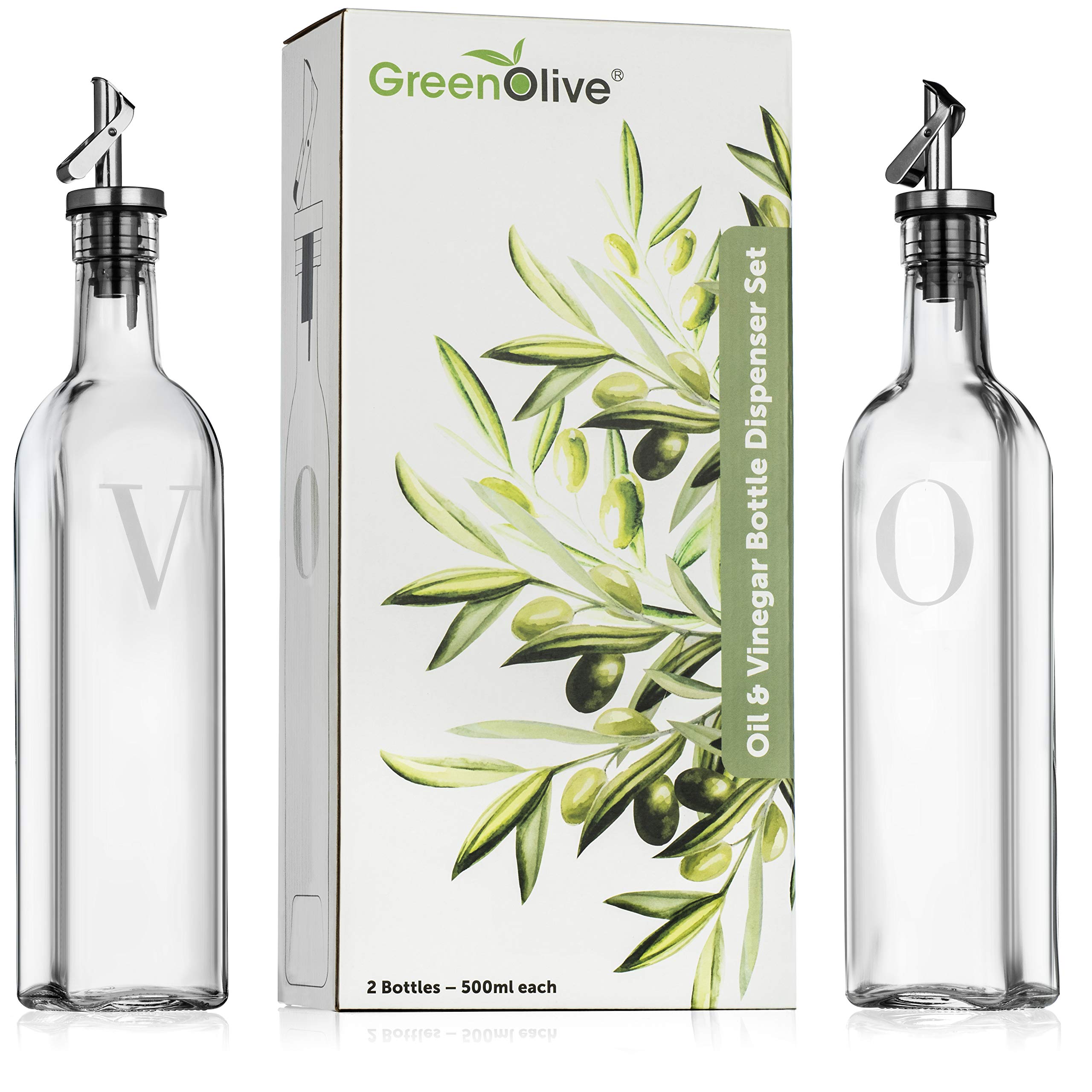 Buy GreenOlive Oil and Vinegar Dispenser Set Olive Oil Bottles For