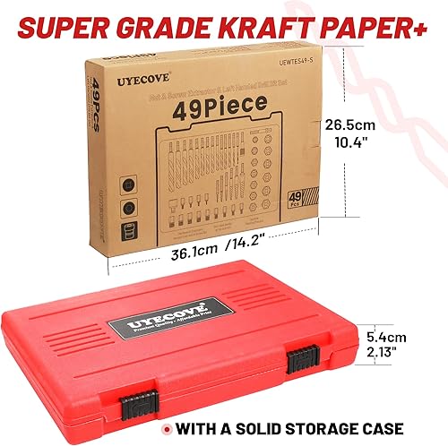 Miniatura 7 de Juego de 53 extractores de tornillos, juego de brocas para mano izquierda 65424341 HSS, juego de extractor de pernos fácil de sacar con adaptador