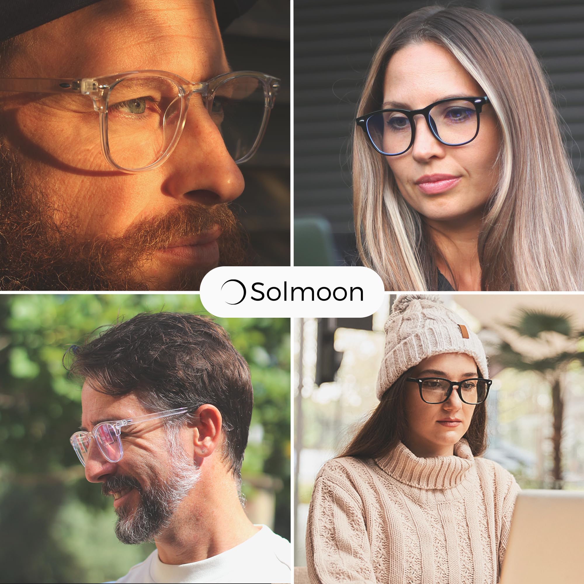 Solmoon Gafas Filtro Luz Azul Unisex, Antifatiga y Anti-Azules para Gaming y Lectura, Lentes Antireflejo, Reducen Fatiga Visual