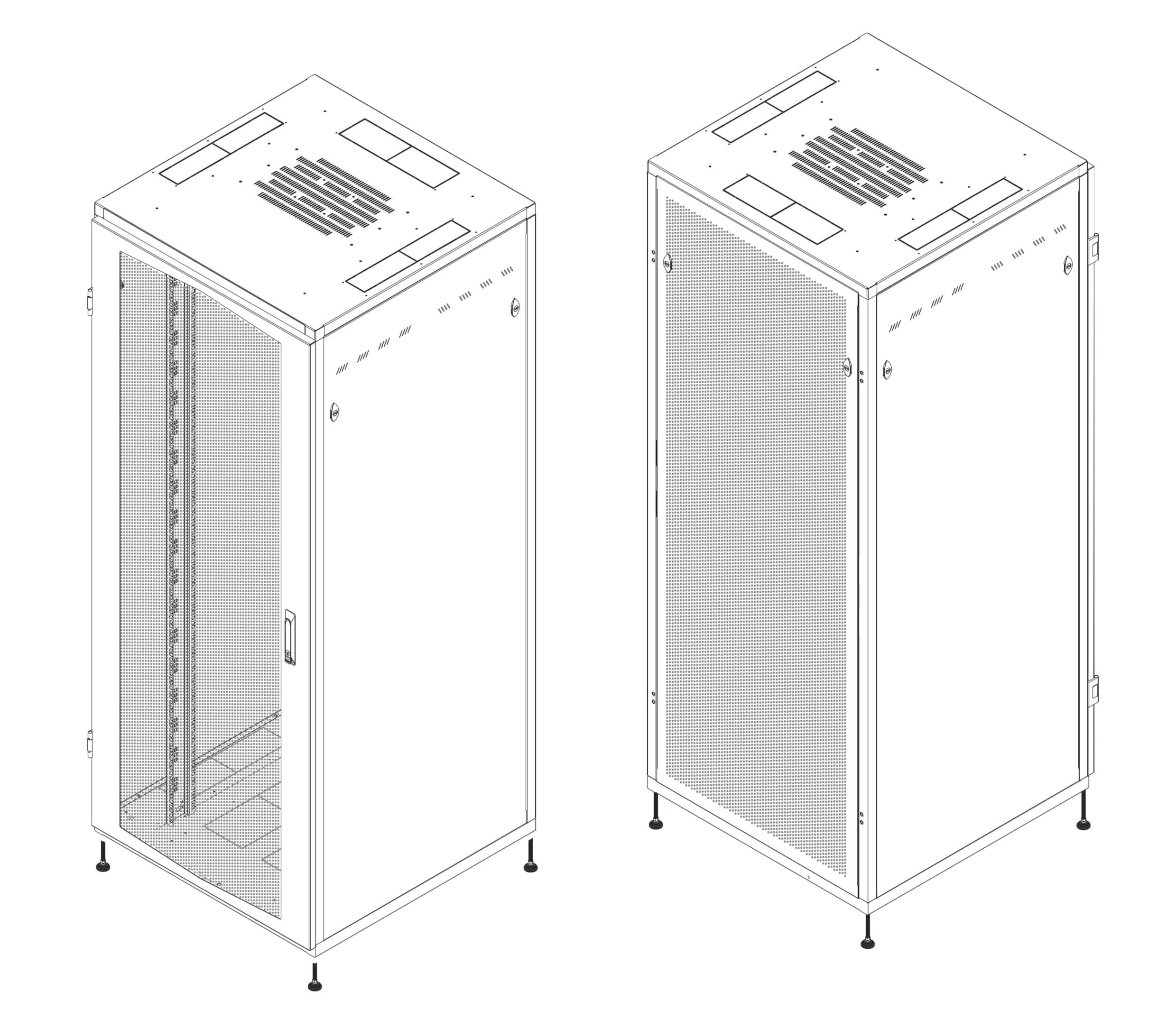 Intellinet 161156 Armadio Rack NextGen 19" 800x800 42U Porta Pan.Posteriore Grigliati Nero Nero