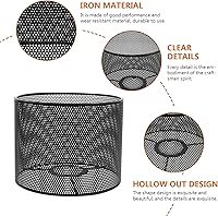 Vista 3 de Pantalla de lámpara de tambor de metal E27, sombra hueca de sombra de luz con clip en bombilla de repuesto para lámpara de pared E14 mesa de pie