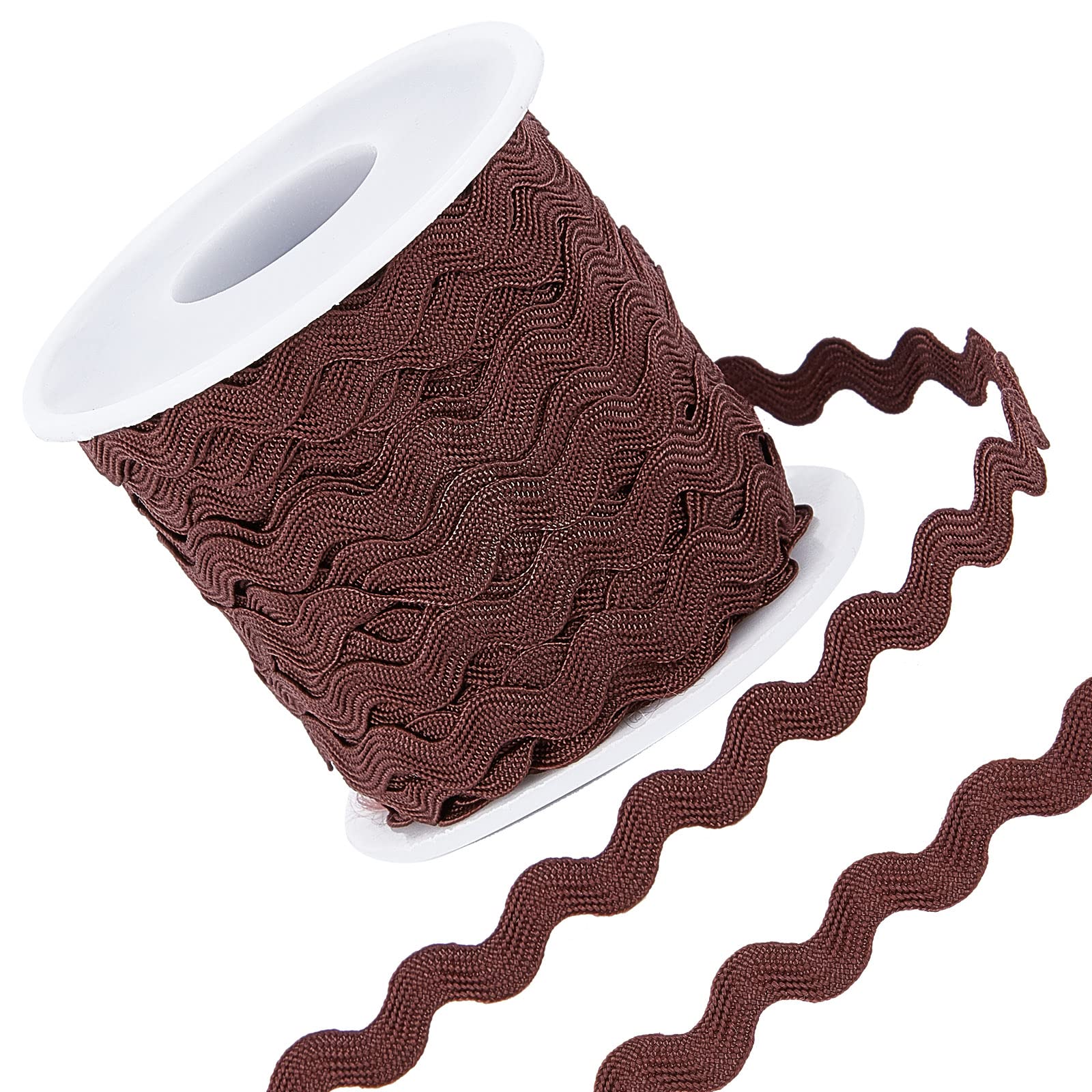 GORGECRAFT 27yard/25m Rick Rack Trim Ribbon Dark Coffee Wave Sewing Bending Fringe Trim 5mm/0.2 inch for DIY Sewing Crafts Wedding Bridal Dress Embellishment Party Decoration Gift Wrapping Supplies — image 1