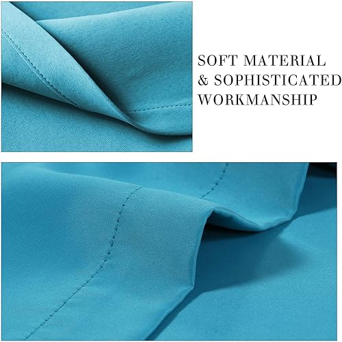 Miniatura 4 de Turquoize Tricia - Cortinas para ventana de puerta con aislamiento térmico, cortinas blackout para puerta francesa, bolsillo para cortinero, 26 x 68