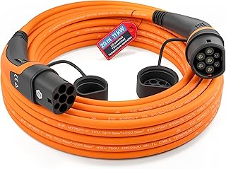 TEUTSCHTECH, Typ 2 Ladekabel – 20m 11 kW 16 A 3-phasig Mode 3 – EV Ladekabel für Wallbox & Ladestation – Elektroauto & Plug-in Hybrid – mit integrierter Temperaturüberwachung für erhöhten Brandschutz