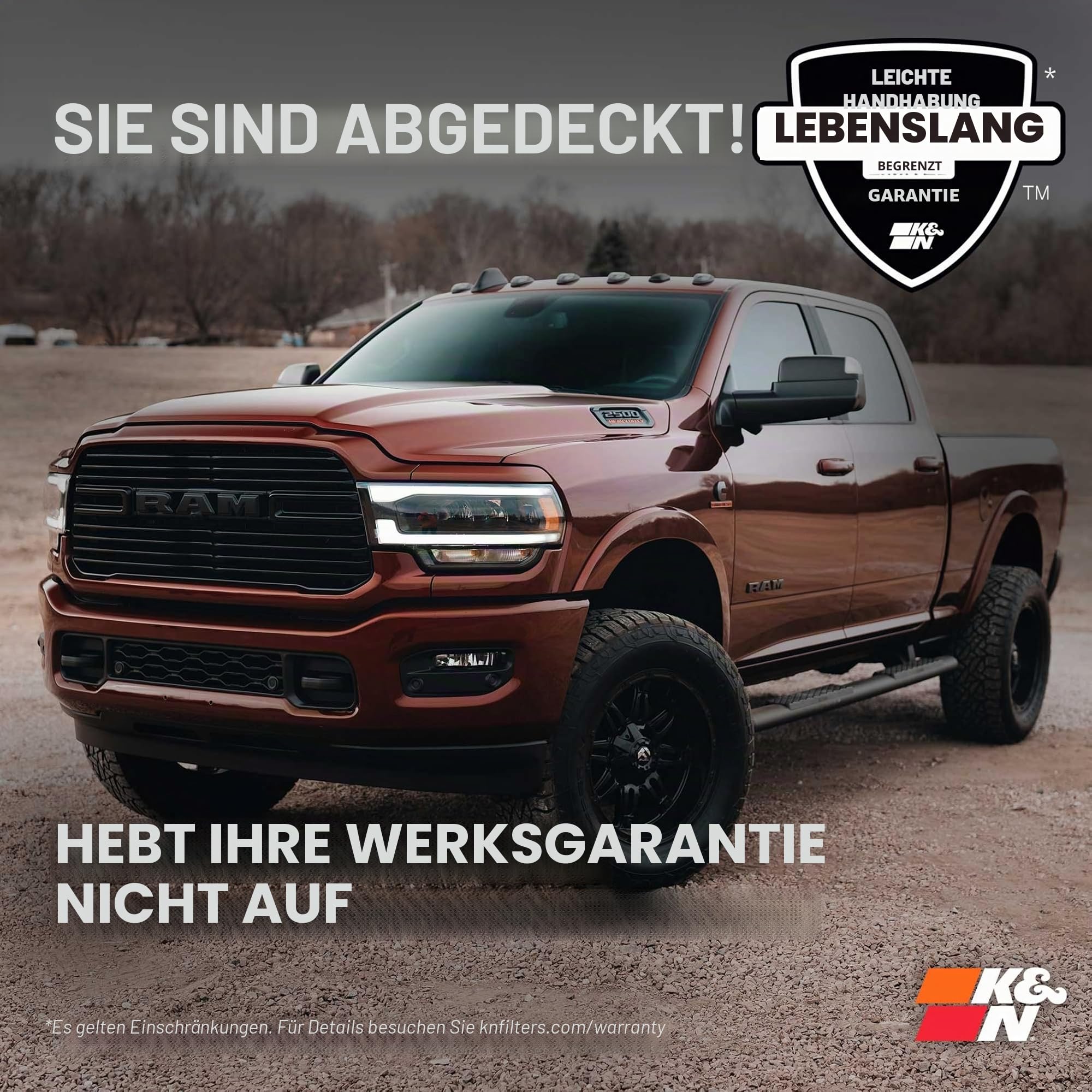 K&N 63-1561 Waschbarer und wiederverwendbarer KFZ Hochleistungsluftfiltersystem , Rot