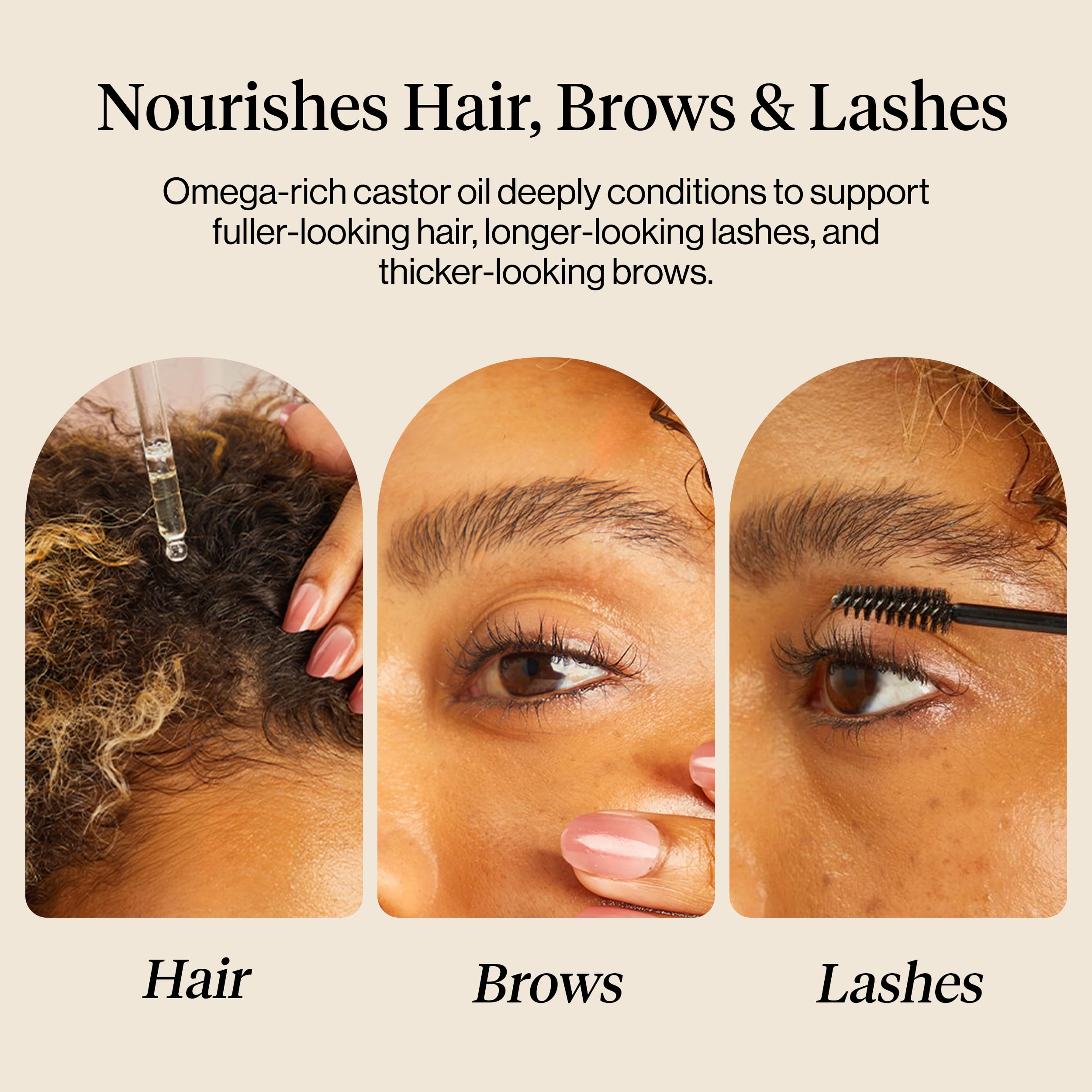 Kitsch Organic Castor Oil for Hair Growth - 100% Pure Castor Oil, Organic Cold Pressed Unrefined Glass Bottle for Face, Skin, Lashes, Brows, Scalp, Nails & Belly Button - Hexane Free, USDA - 2 oz