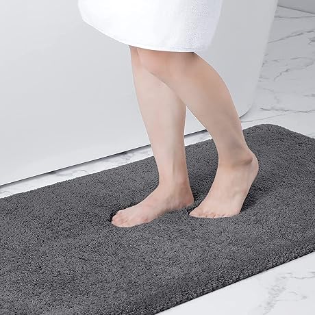 Warm and Comfy Small Gray Rug: Buganda Bathroom Rug Mat