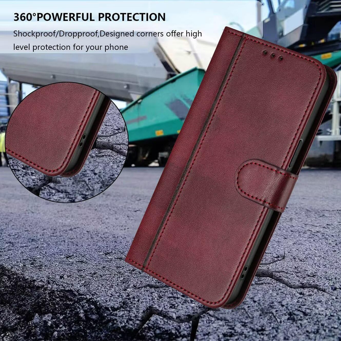 FANFO Custodia Portafoglio Per Doogee Note 59 / Note 59 Pro | Pelle PU, Chiusura Magnetica, Anticaduta, Slot Per Carte, RFID, Verde Chiaro - 2