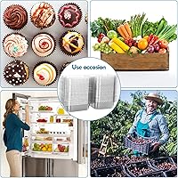 Vista 6 de 250 unidades de 5 x 5 pulgadas Clamshell bandeja para llevar recipientes de plástico con bisagras para alimentos, caja de comida desechable