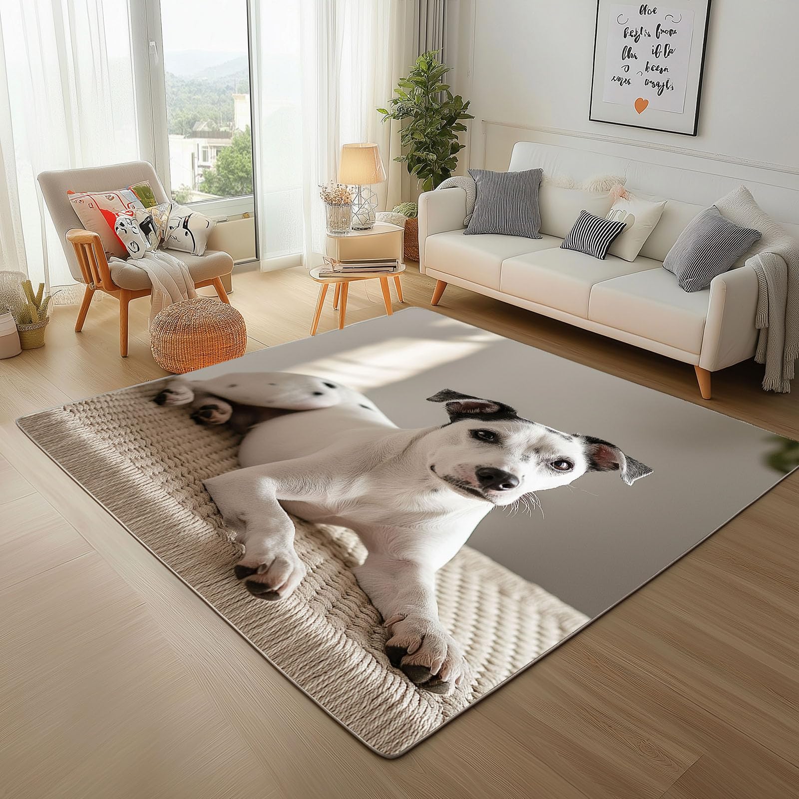 Tapis antidérapant Jack Russell lavable 160x230cm anti-glisse pour grand salon