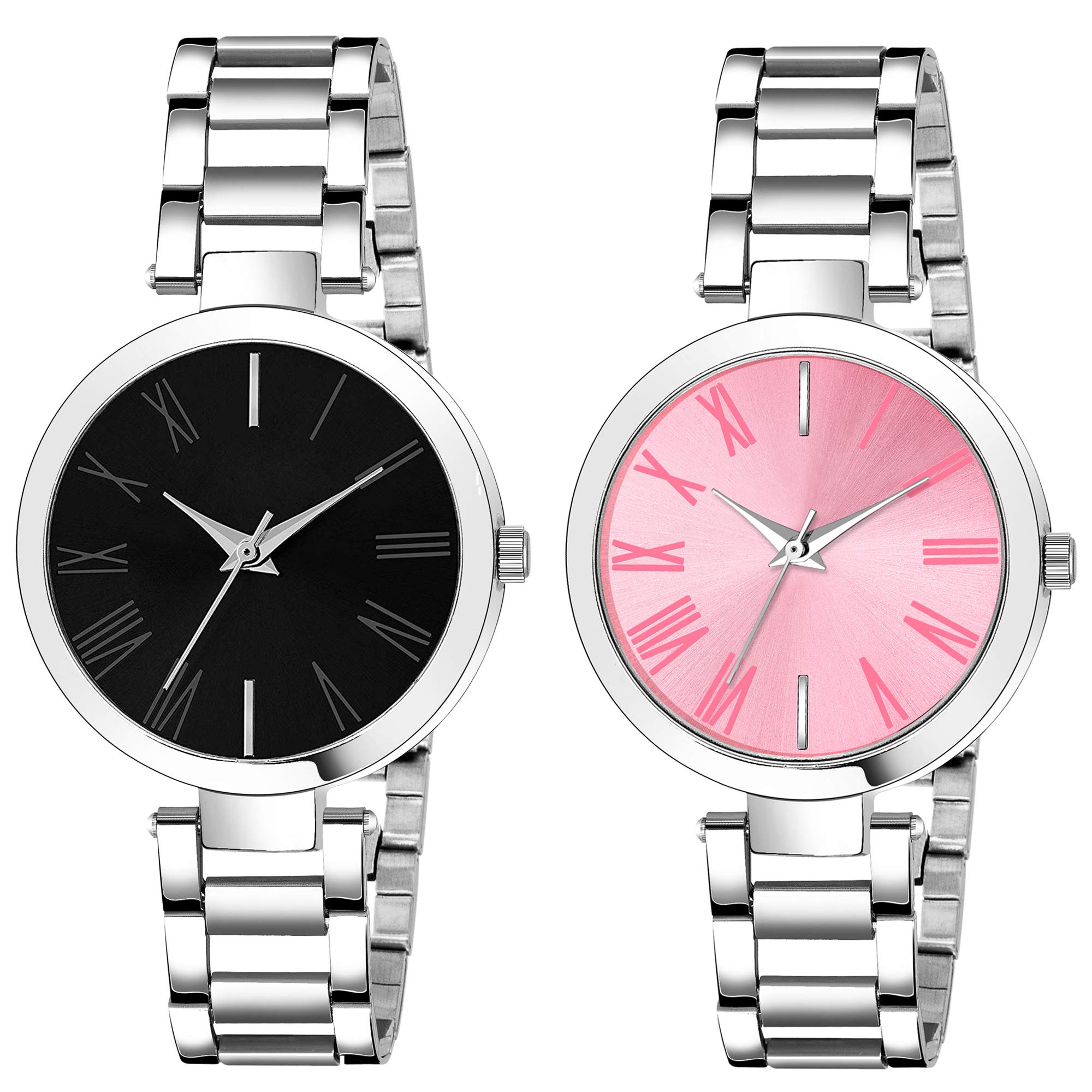 casera Analog Stainless Steel Strap Black and Blue Dial Wrist Watch for Girls and Women (Black and Pink) (B08LLB5XF6) Amazon Price History, Amazon Price Tracker