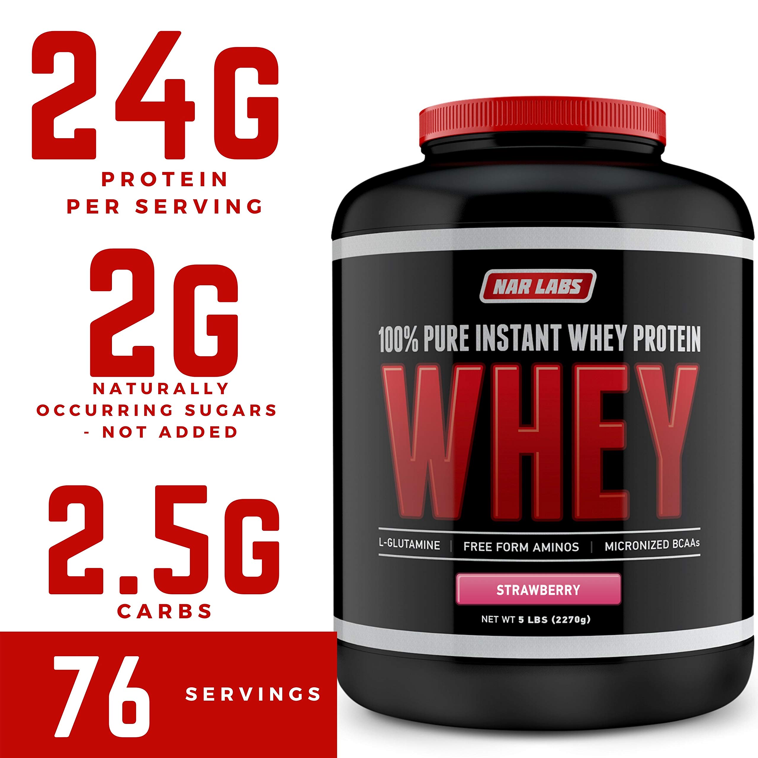 Nar Labs Pure Instant Whey Protein 5lbs (Strawberry)