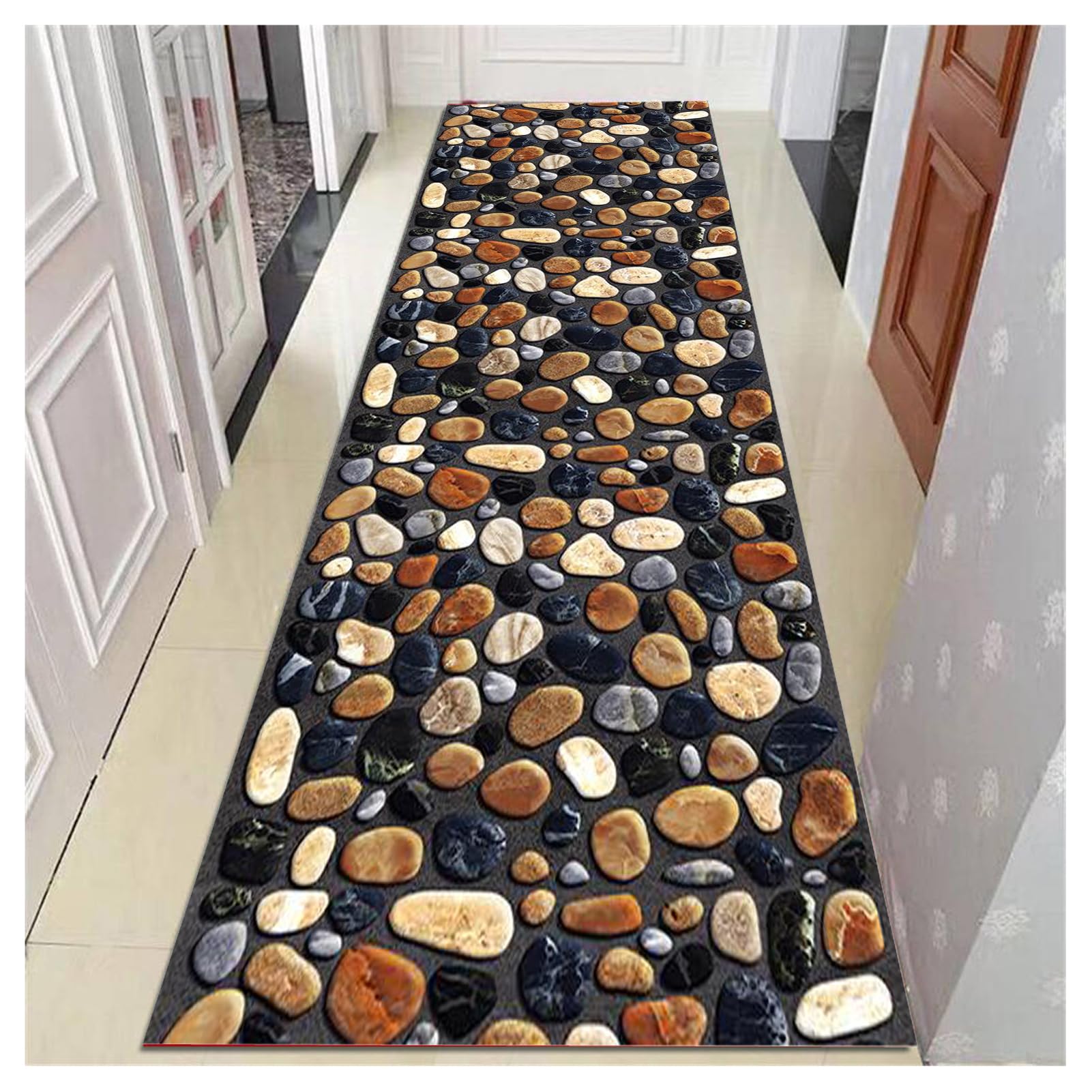 70x180cm Läufer Teppich Flur rutschfeste Flurläufer Teppich Schwarze Küchenteppich Teppichläufer Läufer waschbar für Wohnzimmer Flur Büro Schlafzimmer Küche Terrassen Esszimmer Balkon