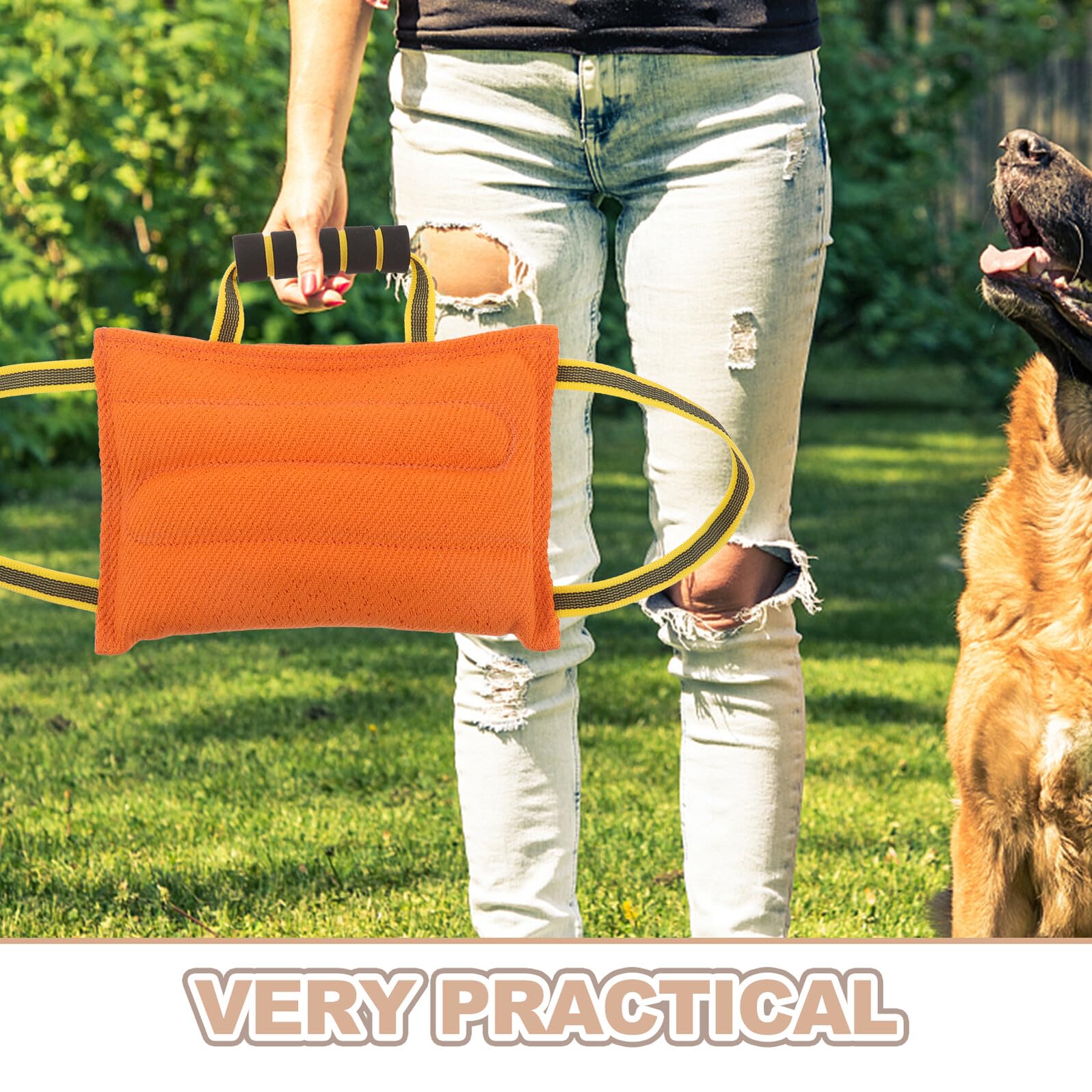 TOYANDONA Cuscino da morso per cani con manici robusti, giocattolo antimorso, per razze medie e grandi, per un efficace allenamento del cane e un gioco paradenti