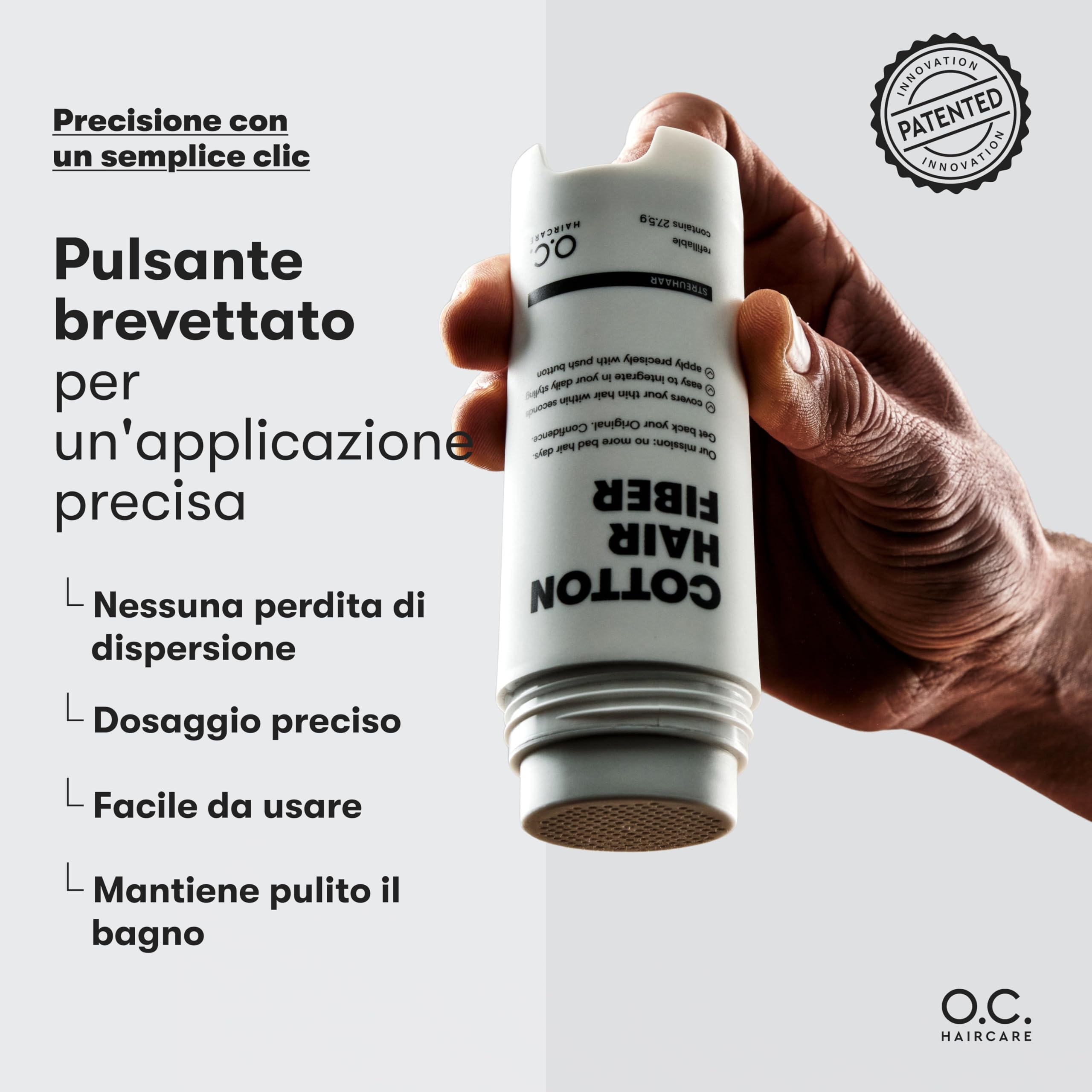 O.C. HAIRCARE Capelli sparsi per ispessimento dei capelli, per zone calve nella parte superiore e posteriore, consigliati dai saloni, 11 colori, resistenti (marrone scuro)