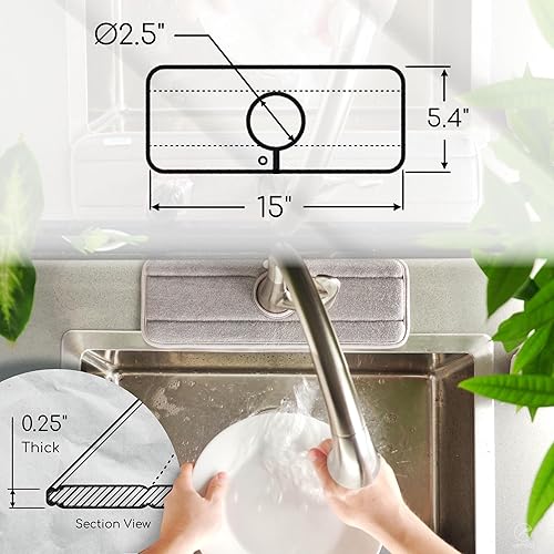 Paquete de 2 protectores de goteo Ternal originales lavables para fregadero, para detrás del grifo, alfombrilla absorbente de salpicaduras de grifo