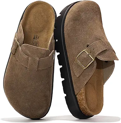 Project Cloud Genuine Leather Platform Clogs for Women Footwear - Memory Foam Arch Support Cork Footbed Casual Shoes & Mules for Women 2025 (Benton Chunky)