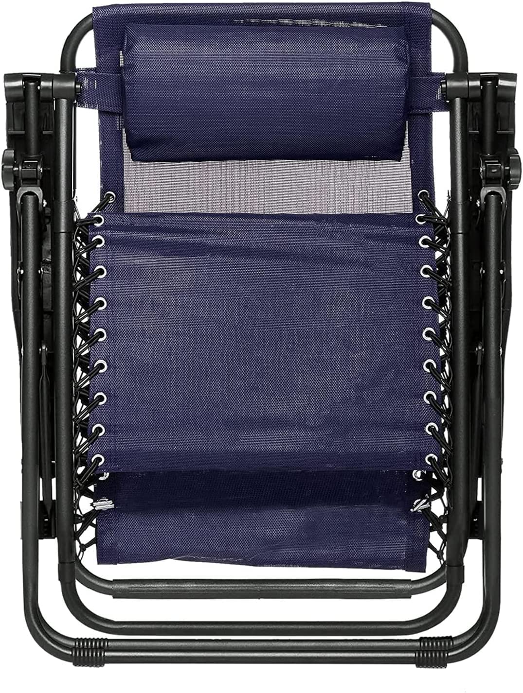 GOVITA - Coppia Sdraio da Giardino con Portabicchieri e Poggiatesta Regolabile, Sedia Pieghevole Zero Gravity da Esterno, Poltrona Relax, Carico Massimo 120kg (2)