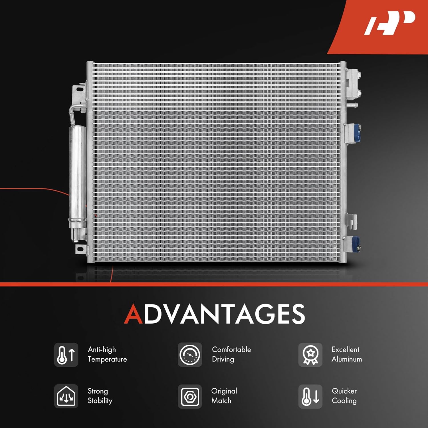 A-Premium Air Conditioning A/C Condenser Compatible with Chrysler 300 2019-2010 & Dodge Charger Challenger 2009-2010, Replace# 68050127AB