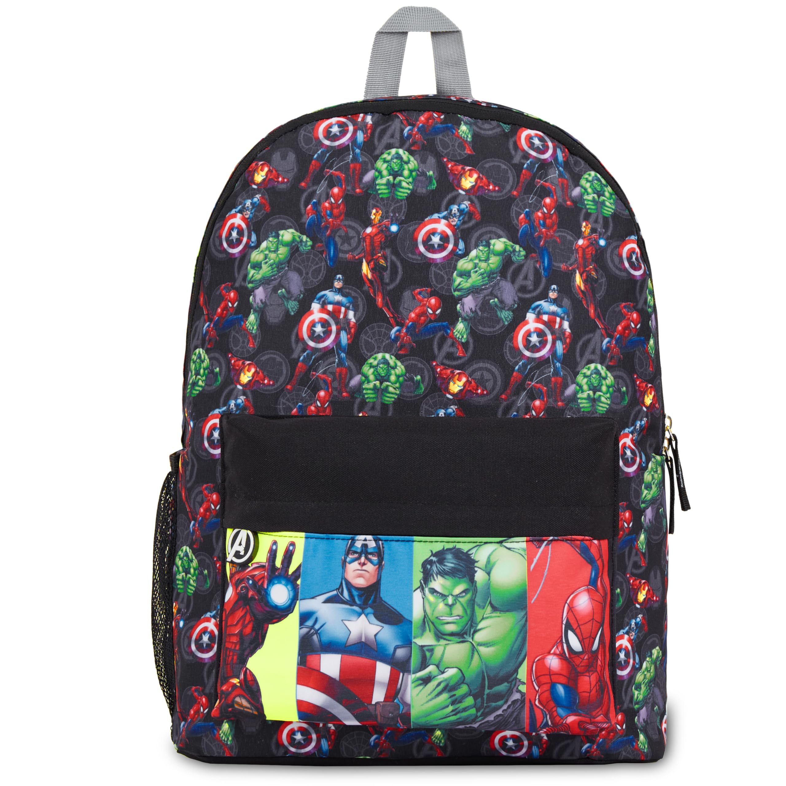 Marvel Avengers Backpack for Kids Teens Bookbag with Double Straps Daypack Backpacks for School Travel Sports Gifts for Boys (Black Avengers)