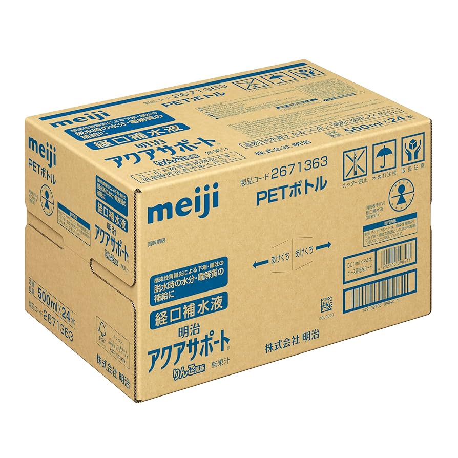 Amazon | アクアサポート 500ml×24本 りんご風味(無果汁) 明治
