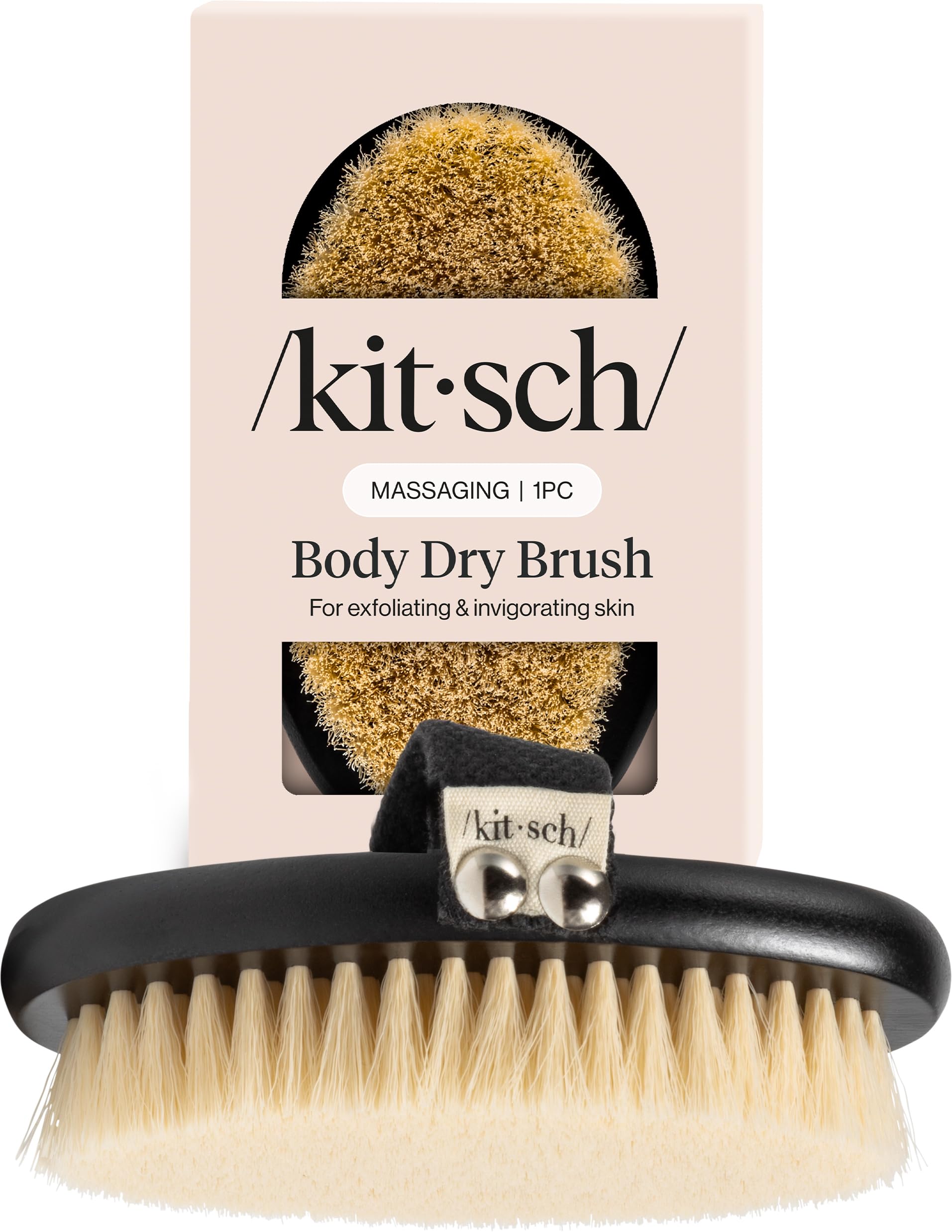 Kitsch Exfoliating Dry Body Brush Scrubber for Cellulite and Lymphatic Drainage Massage - Natural Vegan Bristles for Cleaner Skin and Circulation Improvement-picture-24