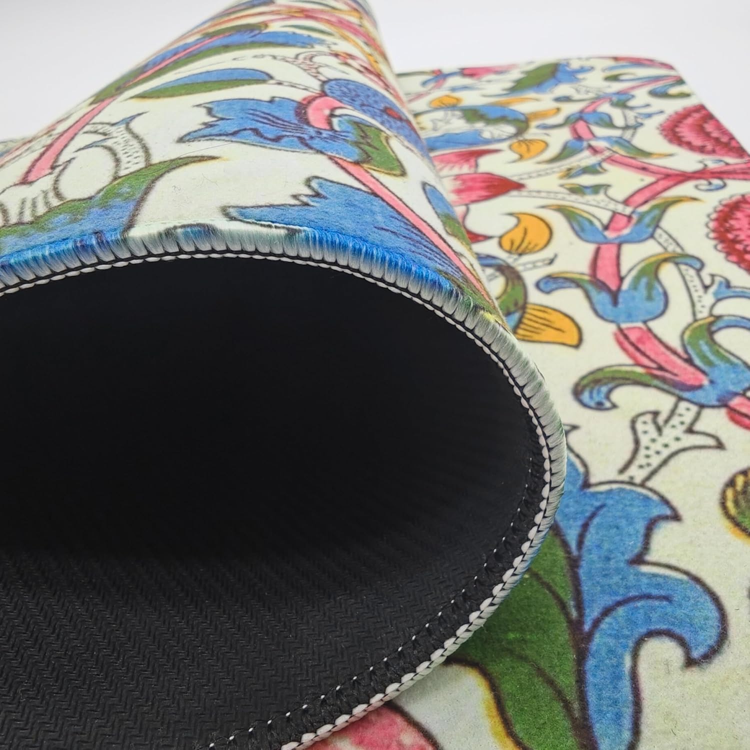 Car Floor Mats:Tech Cloth Top with Exquisite Designs,William Morris,Non-Slip Rubber Backing,Front (26.8x17.3in) & Rear (13x17.3in) Set, 4 Pieces, Water-Absorbent & Easy to Clean