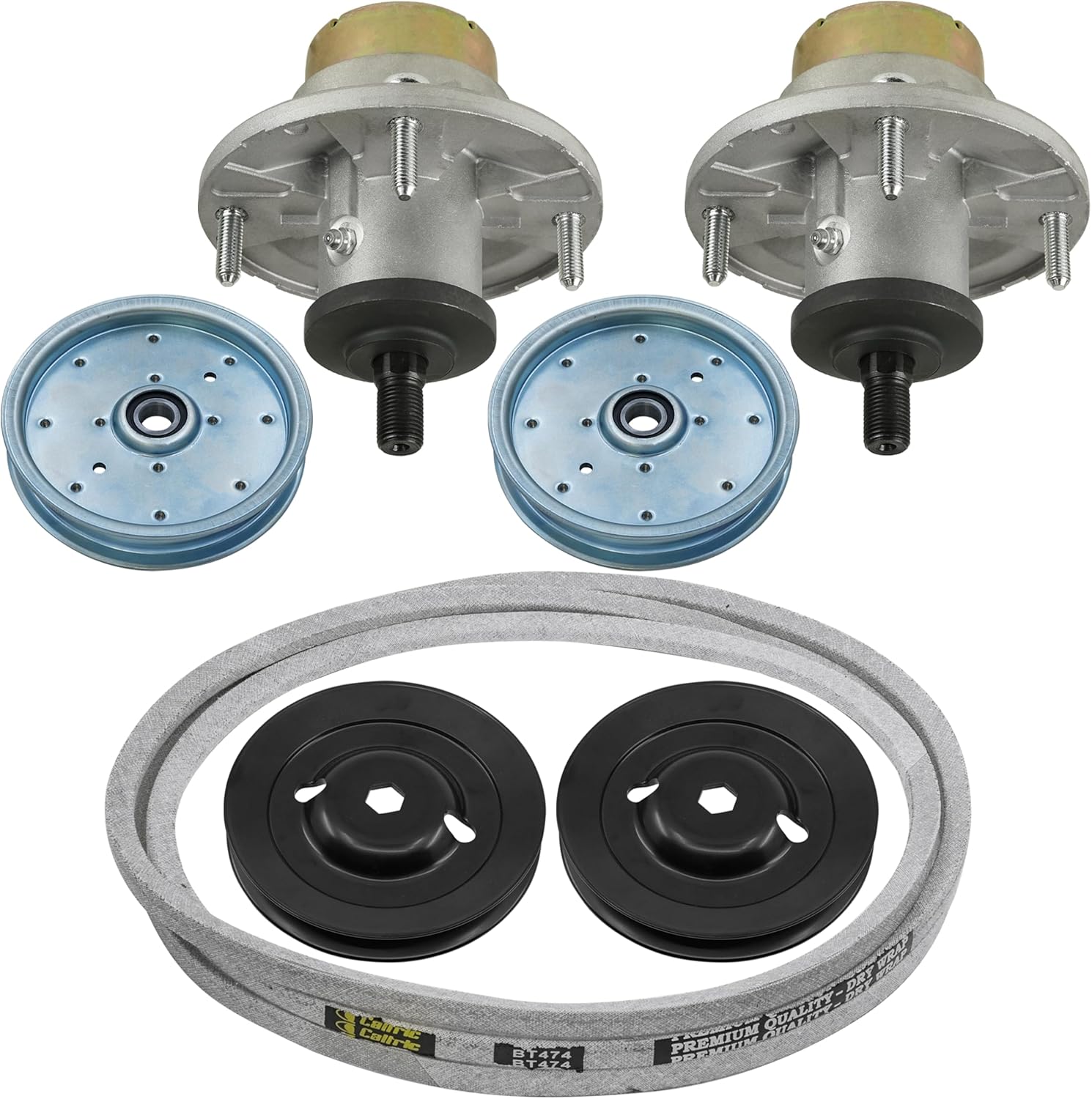 Caltric 42" Deck Spindle Pulley & Belt Compatible with John Deere Z315 Z320R Z320M Z335 Z345R Z345M