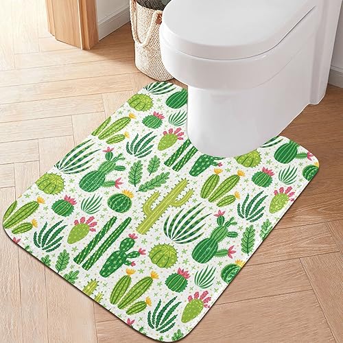 Tapete de baño de cactus suave, absorbente, antideslizante, lavable a máquina, juego de tapetes para baño, dormitorio, bañera, tapete de inodoro en