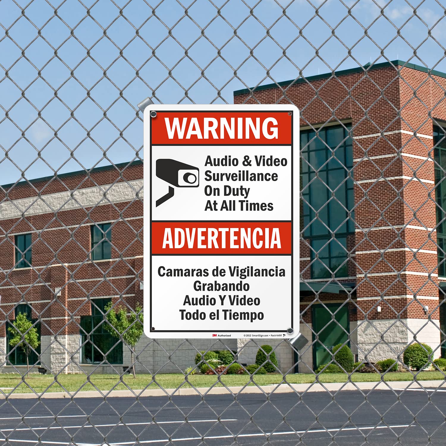 Snapklik.com : SmartSign 18 X 12 Inch Warning - Audio & Video ...