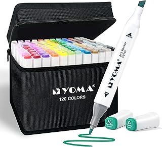 120 Colors Alcohol Markers Dual Tip Markers Art Markers Set, Unique Colors (1 Marker Case) Alcohol-based Ink, Fine & Chisel, White Penholder