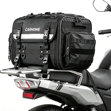 Motorcycle Tail Bag, 40L-60L Expandable Motorcycle Travel Luggage