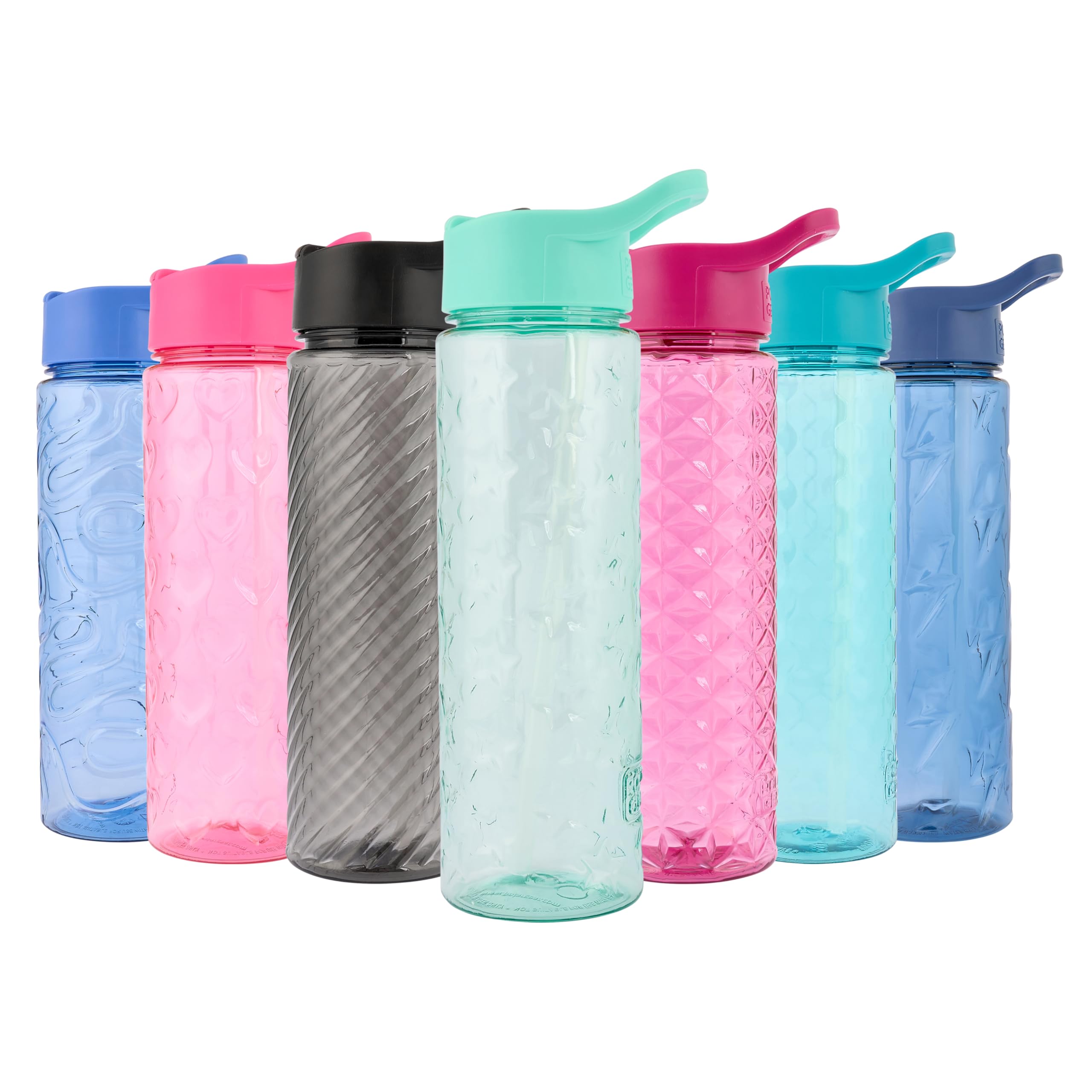 Polar Gear 700ml Ecozen Water Bottle with Fun Textured Designs - Flip-Up Lid, Leak & Spill-Proof, BPA-Free, Easy to Clean