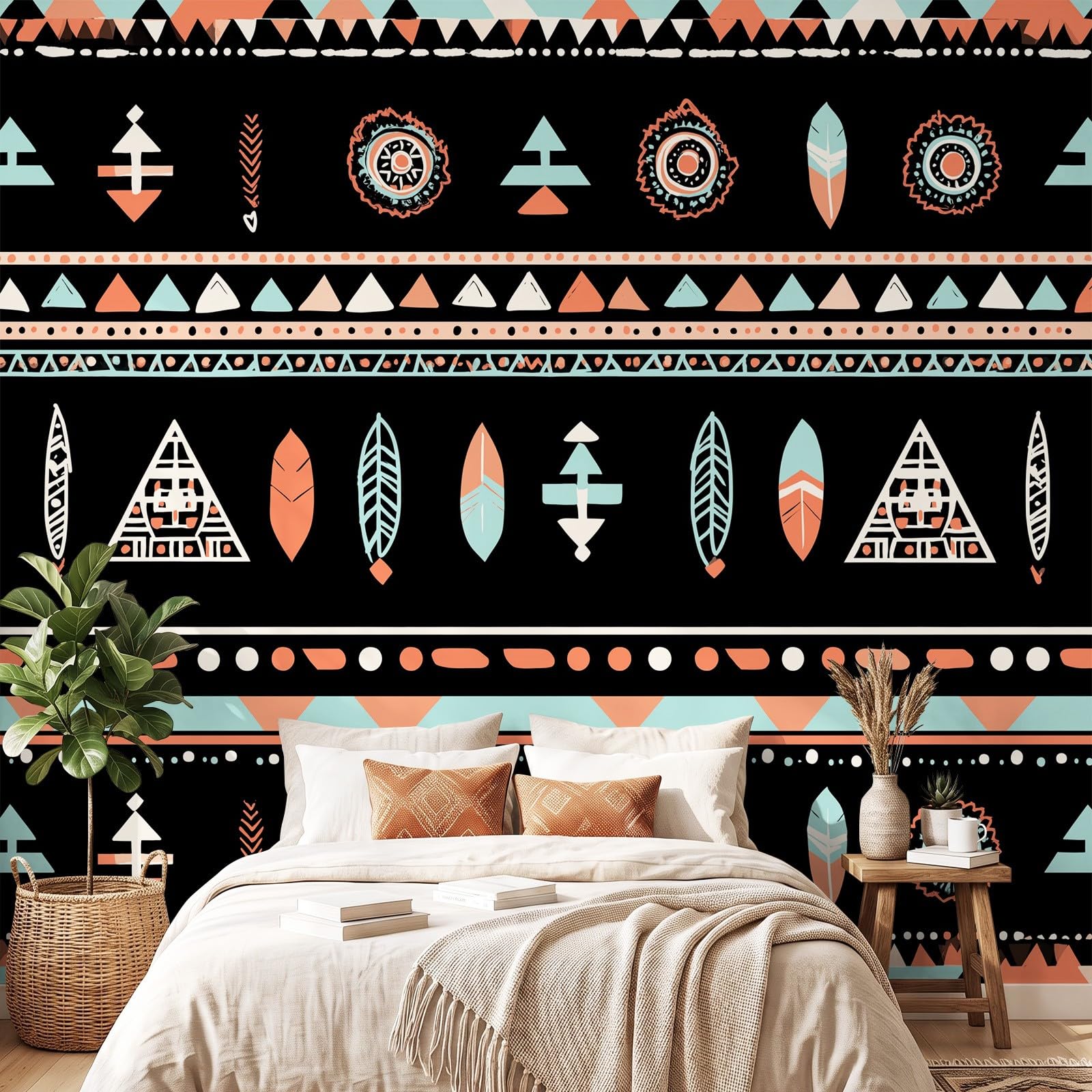 Fototapeta indiańska, plemienna tapeta etno, 350 x 250 cm, włóknina, dekoracja ścienna, tapeta ścienna, dekoracja ścienna, tapeta dekoracyjna, tapeta do gabinetu, salonu, restauracji, totem