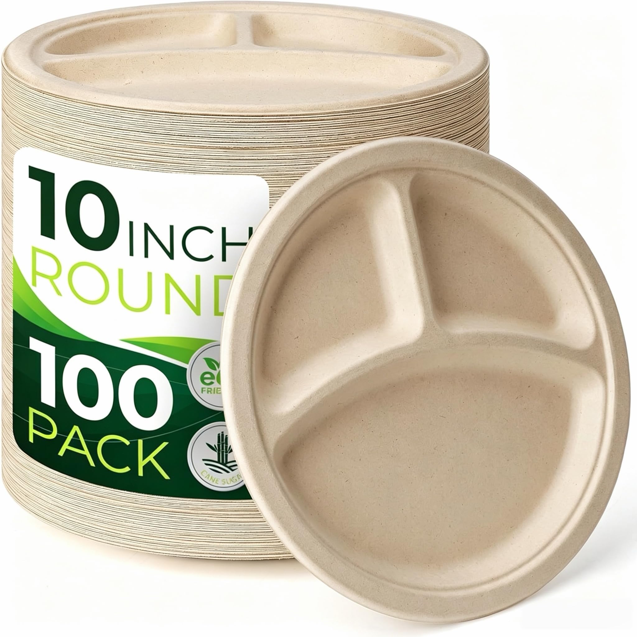 Compostable Plates - 150 Sugarcane Plates -14