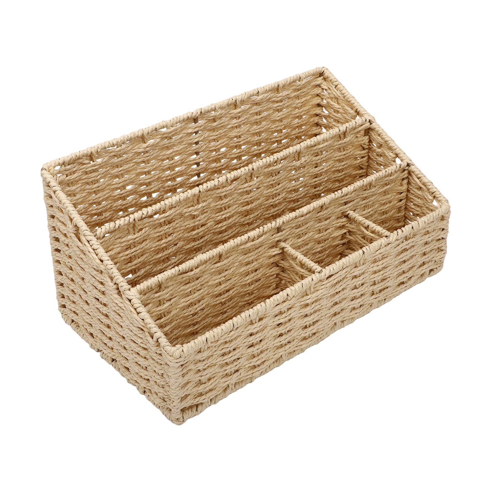banapoy Organisateur de Courrier tissé, 5 Compartiments pour Bureau (Beige)