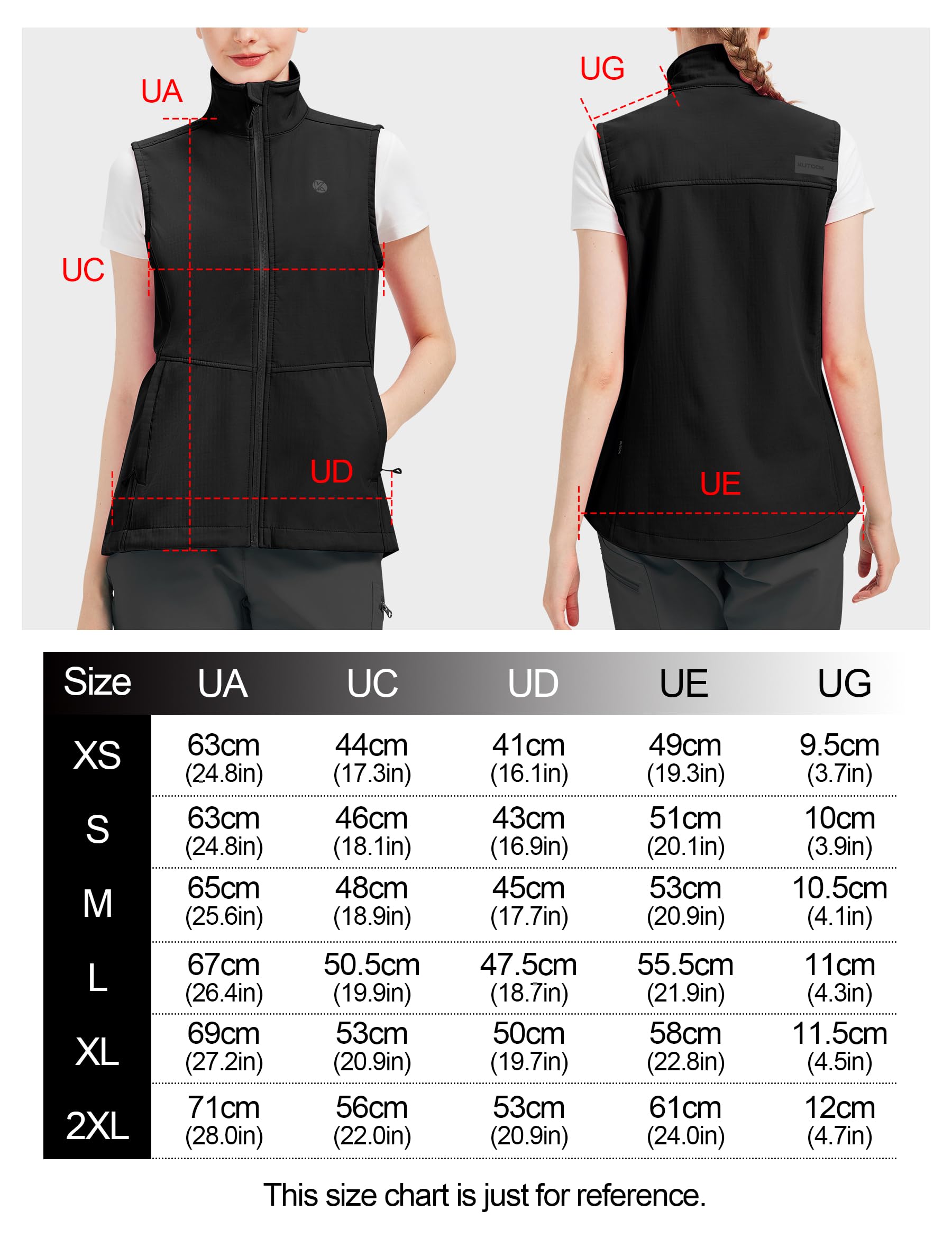 KUTOOK Gilet Softshell léger doublé polaire coupe-vent sans manches avec poches zippées pour randonnée, cyclisme, voyage