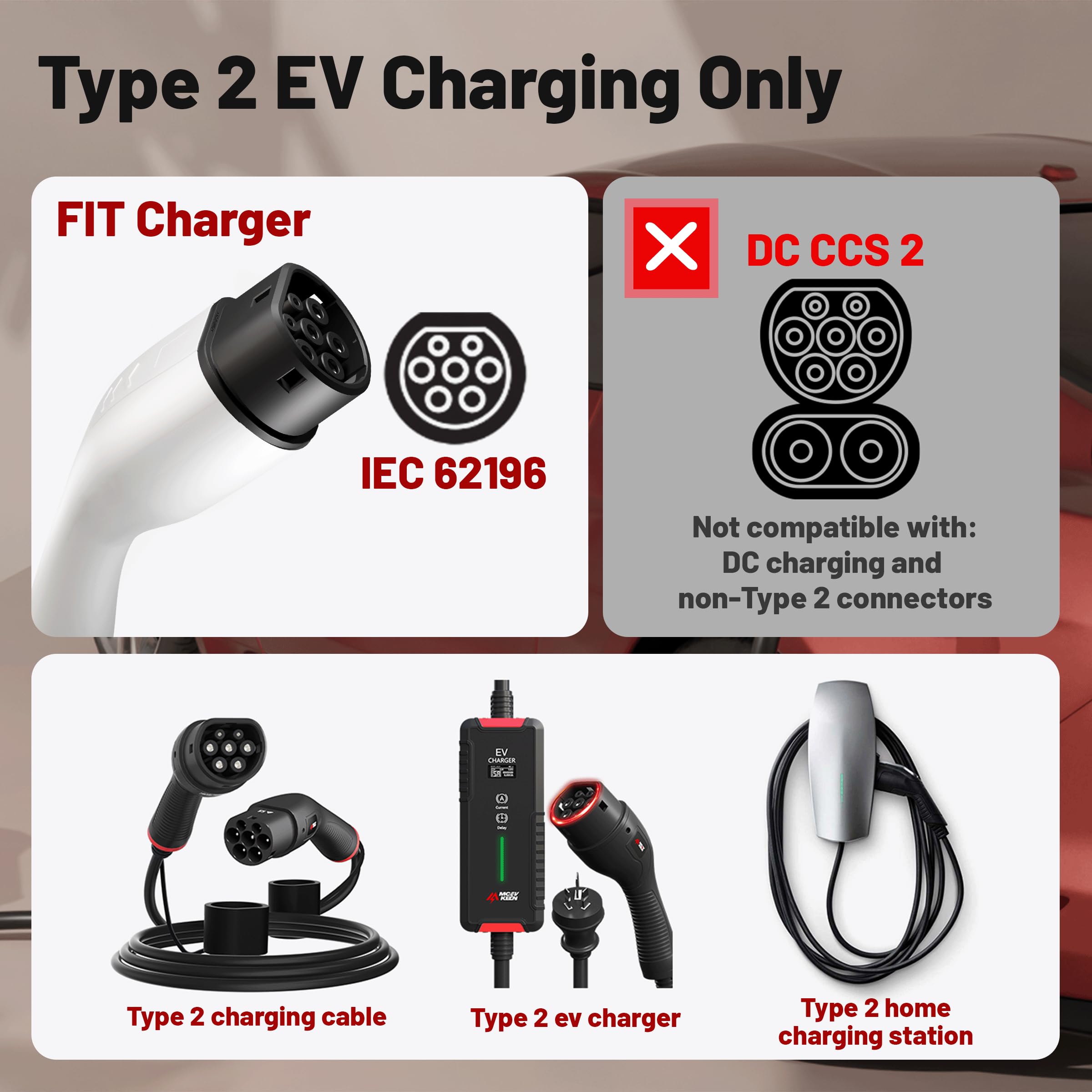 Prolunga per Cavo di Ricarica Veicolo Elettrico Tipo 2, 7 kW | 32 A, 1 Fase | Cavo di Prolunga da 8 m con Serratura per Auto Ibrida ed Elettrica IEC 62196-2, Cavo di Ricarica Tipo 2