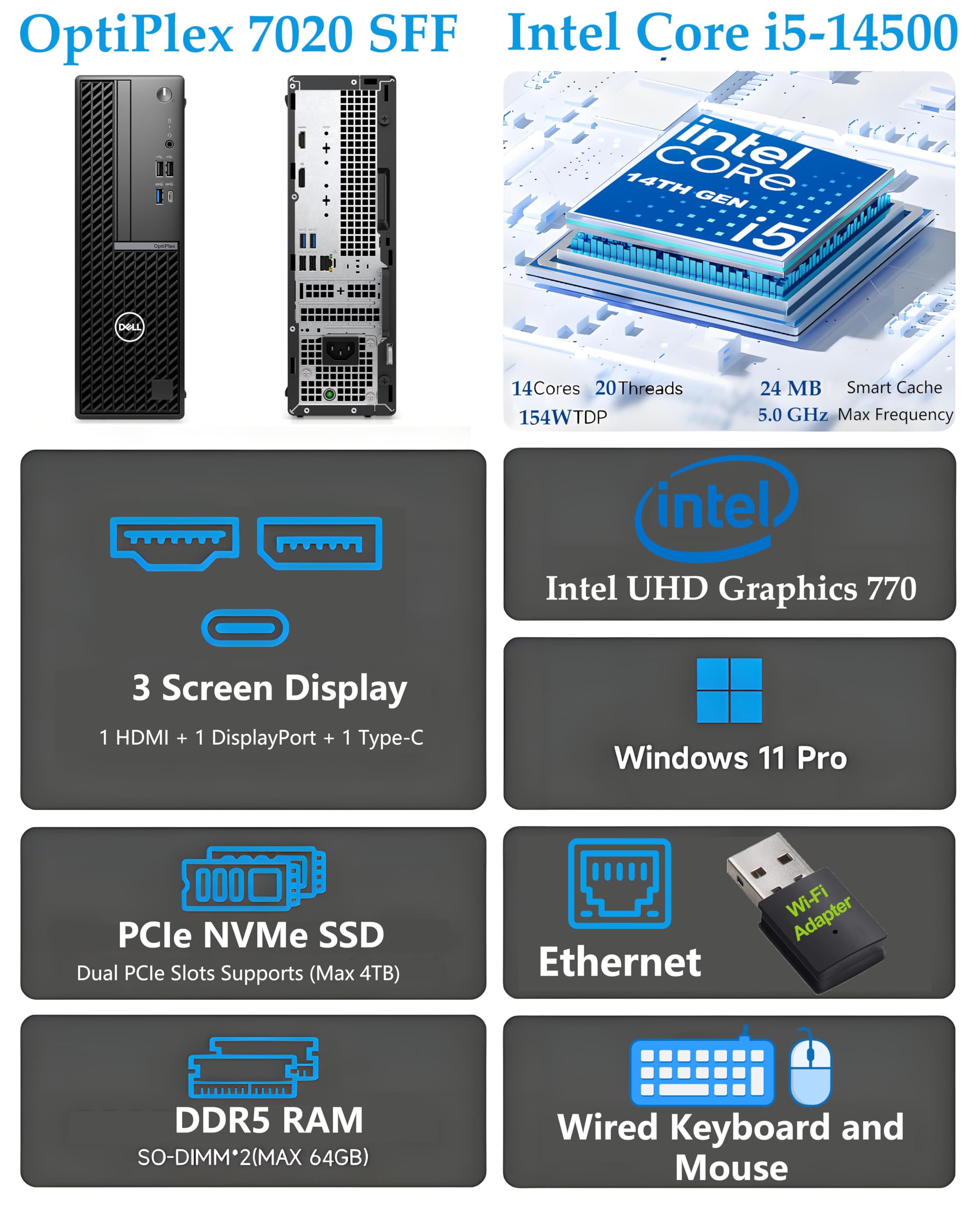Amazon.com: Dell OptiPlex 7020 SFF 7000 Small Business