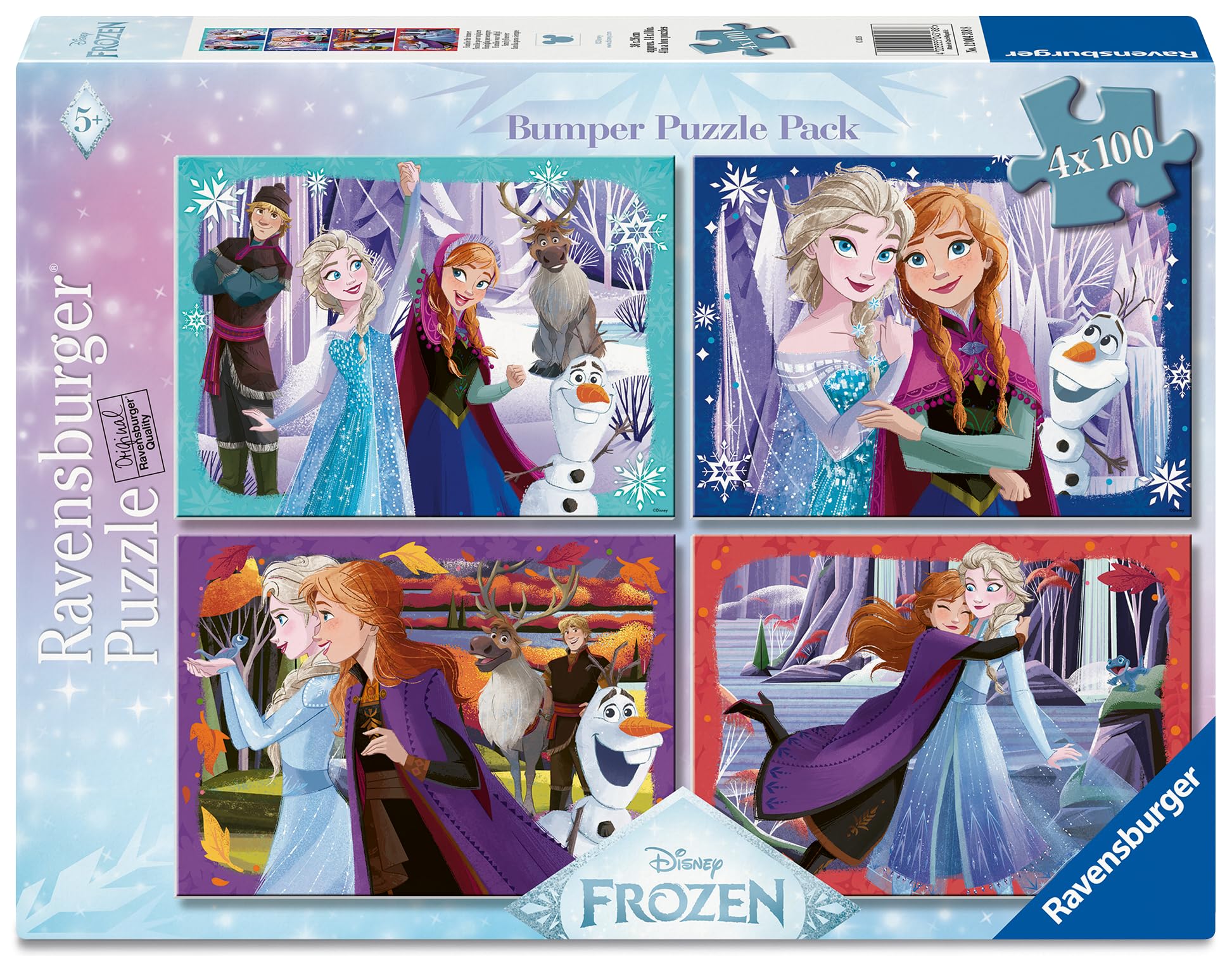 Ravensburger Disney Frozen 4x100 Piece Bumper Puzzle Pack for Kids 5+