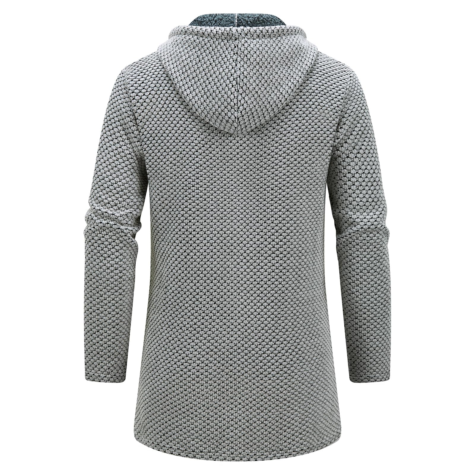 KUDORO Strickjacke Herren Cardigan Lang Trachtenjacke Kapuze mit Kapuze