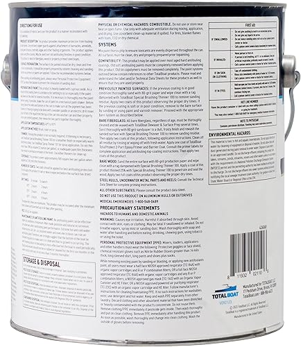 Miniatura 3 de TotalBoat Spartan - Pintura antiincrustante para fondo de barco protección multitemporada para fibra de vidrio madera y acero